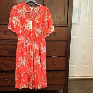 NWT Rebecca Taylor size 12 red dress with flowers
